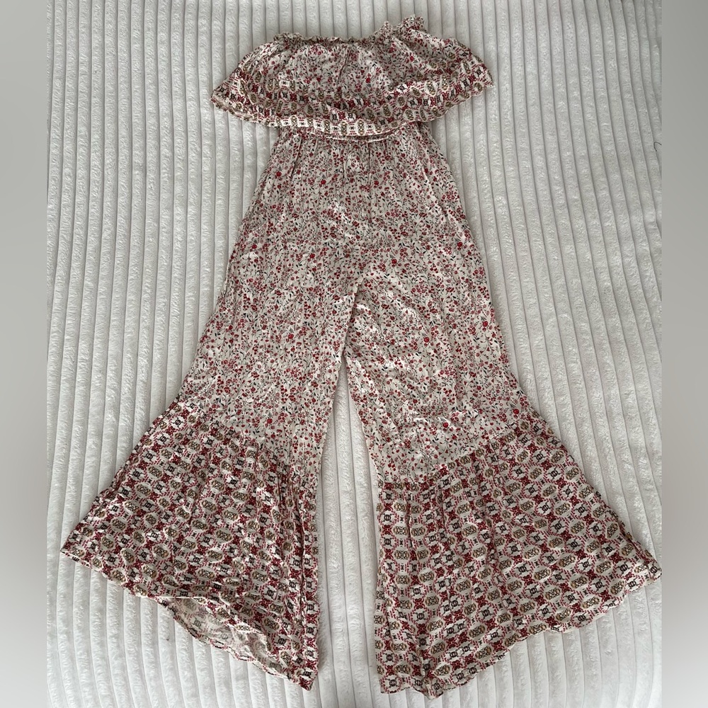 Japna Boho Strapless Smocked Jumpsuit - Picture 3 of 6
